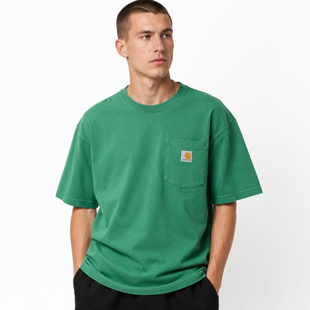 Carhartt‎ Shirt Mens 2XL Loose Fit Short Sleeve K87 Pocket Tee Green Extra Large